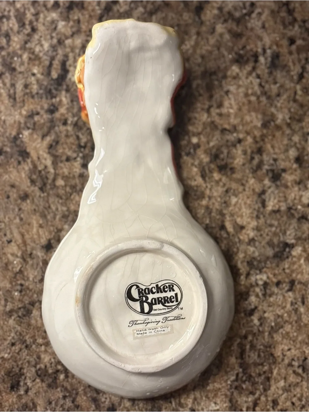 Cracker Barrel Thanksgiving Traditions Ceramic Spoon Rest Hand Painted Floral